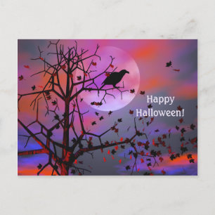 Halloween Raven Night Postkarte