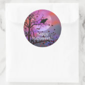 Halloween Raven Night Runder Aufkleber (Tasche)