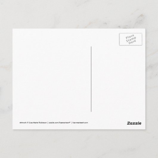 Halloween Raven, Skull & Candle Malerei Postkarte (Rückseite)