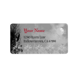Halloween Raven Sky Custom Address Label Adressaufkleber