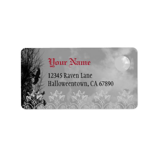Halloween Raven Sky Custom Address Label Adressaufkleber (Vorne)