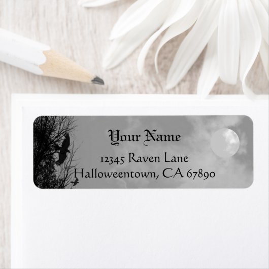 Halloween Raven Sky Custom Return Address Label (Insitu)