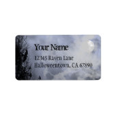 Halloween Ravens Blue Sky Custom Address Label Adressaufkleber (Vorne)
