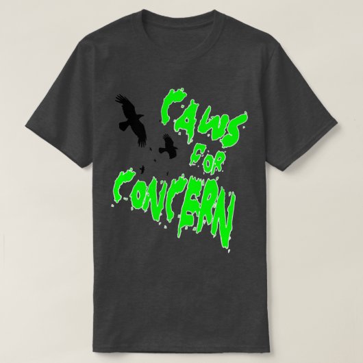 Halloween Ravens Caws zum Spaß auf grüner Qu T-Shirt (Design vorne)