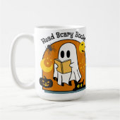 Halloween Read Beängstigend Books Ghost Black Cat Kaffeetasse (Links)