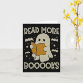 Halloween Read more Books Funny Ghost Reading Book Karte (Gelbe Blume)
