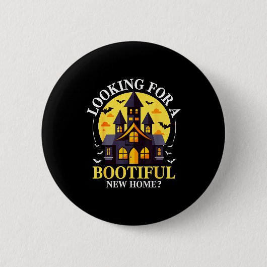Halloween Real Estate Agent Funny Realtor Bootiful Button (Vorderseite)