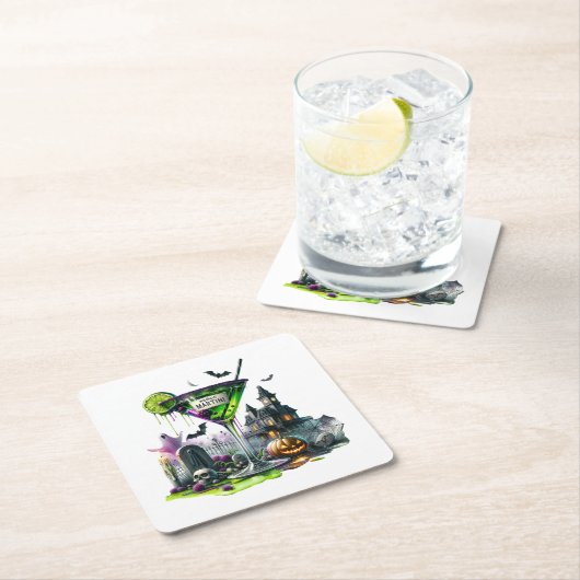 Halloween Rechteckiger Pappuntersetzer (Vor Ort)