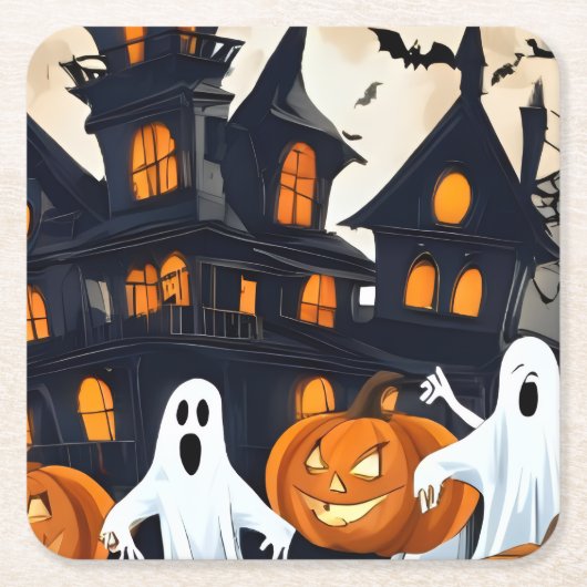 Halloween Rechteckiger Pappuntersetzer (Vorderseite)