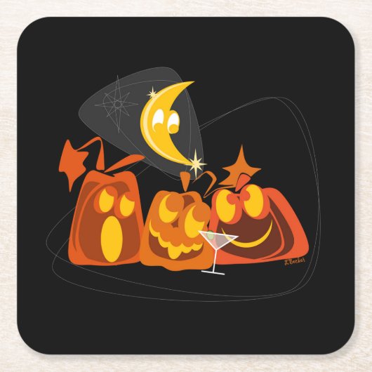 Halloween Rechteckiger Pappuntersetzer (Vorderseite)