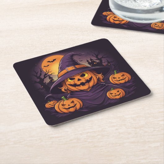 Halloween- Rechteckiger Pappuntersetzer (angewinkelt)