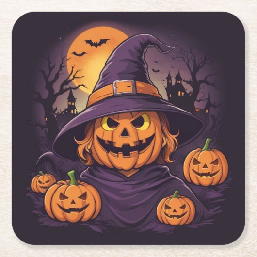 Halloween- Rechteckiger Pappuntersetzer (Vorderseite)