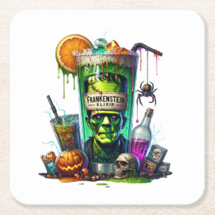 Halloween Rechteckiger Pappuntersetzer