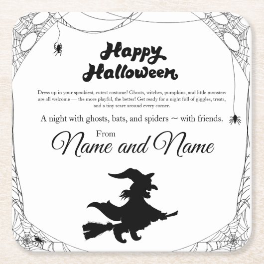 Halloween Rechteckiger Pappuntersetzer (Vorderseite)