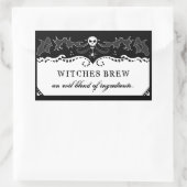 Halloween Rectangle Black & White Label - Groß Rechteckiger Aufkleber (Tasche)