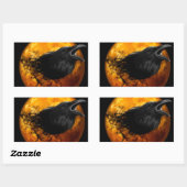 Halloween Rectangle Stickers/Crow and Moon Rechteckiger Aufkleber (Blatt)