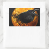 Halloween Rectangle Stickers/Crow and Moon Rechteckiger Aufkleber (Tasche)