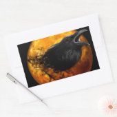 Halloween Rectangle Stickers/Crow and Moon Rechteckiger Aufkleber (Umschlag)