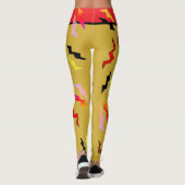 Halloween Red Black Gold Blitze Leggings (Rückseite)