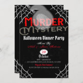 Halloween Red Black Murder Mystery Dinner Party Einladung (Vorne/Hinten)