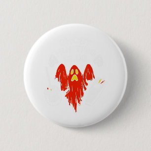 Halloween Red Ghost Hunting Club Spooky Hunter Button