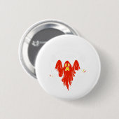 Halloween Red Ghost Hunting Club Spooky Hunter Button (Vorne & Hinten)