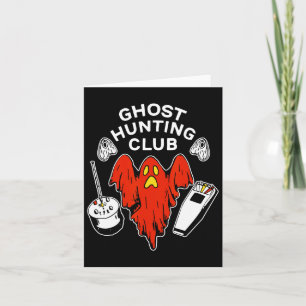 Halloween Red Ghost Hunting Club Spooky Hunter Karte