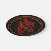 Halloween Red Green Trick oder Treat Pumpkins Part Pappteller (Schrägansicht)