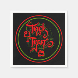 Halloween Red Green Trick oder Treat Pumpkins Part Serviette
