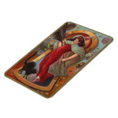 Halloween Red Hexe & Black Cat Vintag Magnet (Linke Seite)