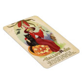 Hallowe'en Red Hexe und Black Cat Vintag Magnet (Rechte Seite)