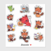 Halloween Red Panda Aufkleber (Blatt)