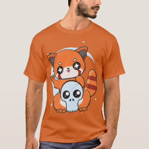 Halloween Red Panda Bear Moon und Stars Anime Mang T-Shirt