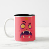 Halloween Red Shocked Monster Coffee Mug Zweifarbige Tasse (Links)