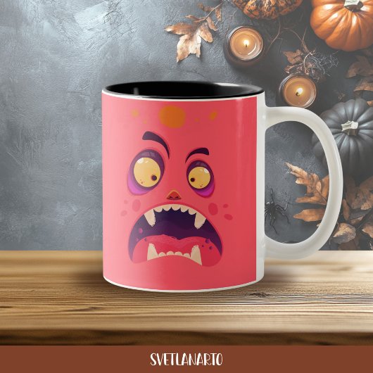 Halloween Red Shocked Monster Coffee Mug Zweifarbige Tasse