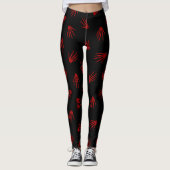 Halloween Red Skeleton Popular Elegante Leggings (Vorderseite)