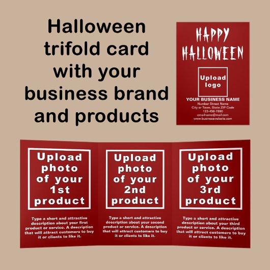 Halloween Red Trifold Card Dreifach Gefaltete Karte