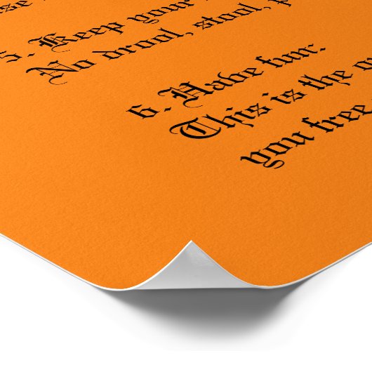 Halloween-Regeln Poster (Ecke)