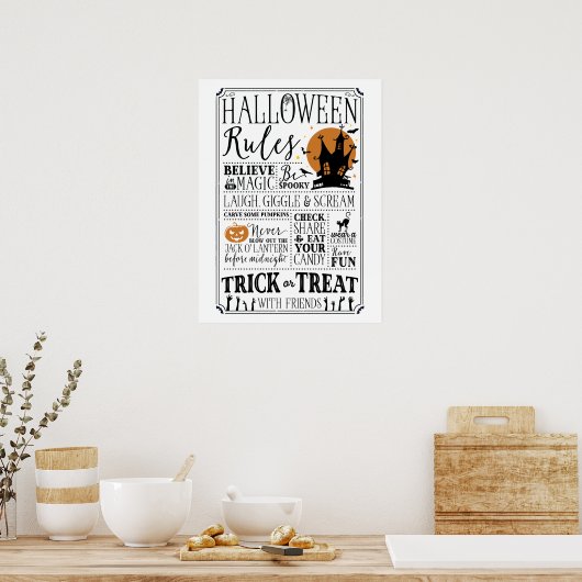 Halloween-Regeln Poster (Küche)