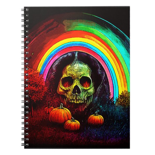 Halloween-Regenbogen des Bösen Notizblock (Vorderseite)