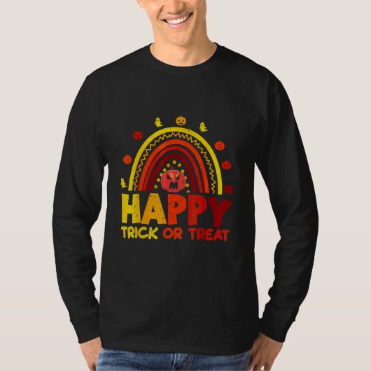 Halloween Regenbogen Glückliches Süßes-oder-Saures T-Shirt (Vorderseite)