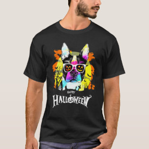 Halloween Regenbogen Mops Hund Halloween Gruselige T-Shirt