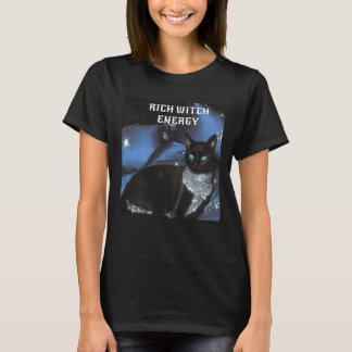 Halloween Reiche Hexenenergie Schwarze Katze Glamo T-Shirt