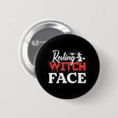 Halloween Resting Witch Facce Birthday Button (Vorne & Hinten)