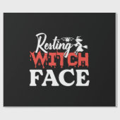 Halloween Resting Witch Facce Birthday Geschenkpapier (Flach)