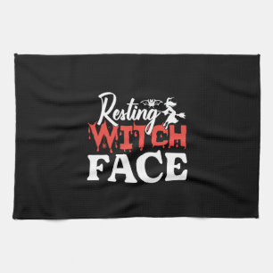 Halloween Resting Witch Facce Birthday Geschirrtuch