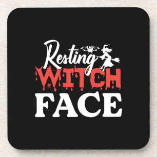 Halloween Resting Witch Facce Birthday Getränkeuntersetzer