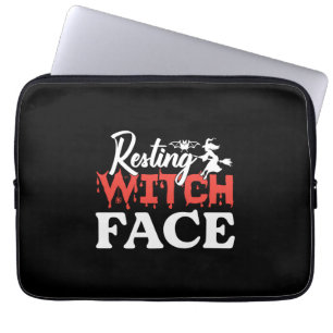Halloween Resting Witch Facce Birthday Laptopschutzhülle