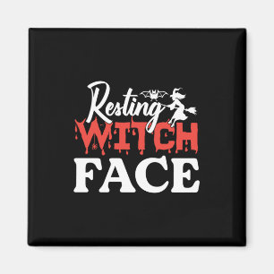 Halloween Resting Witch Facce Birthday Magnet