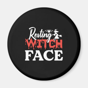 Halloween Resting Witch Facce Birthday Magnet
